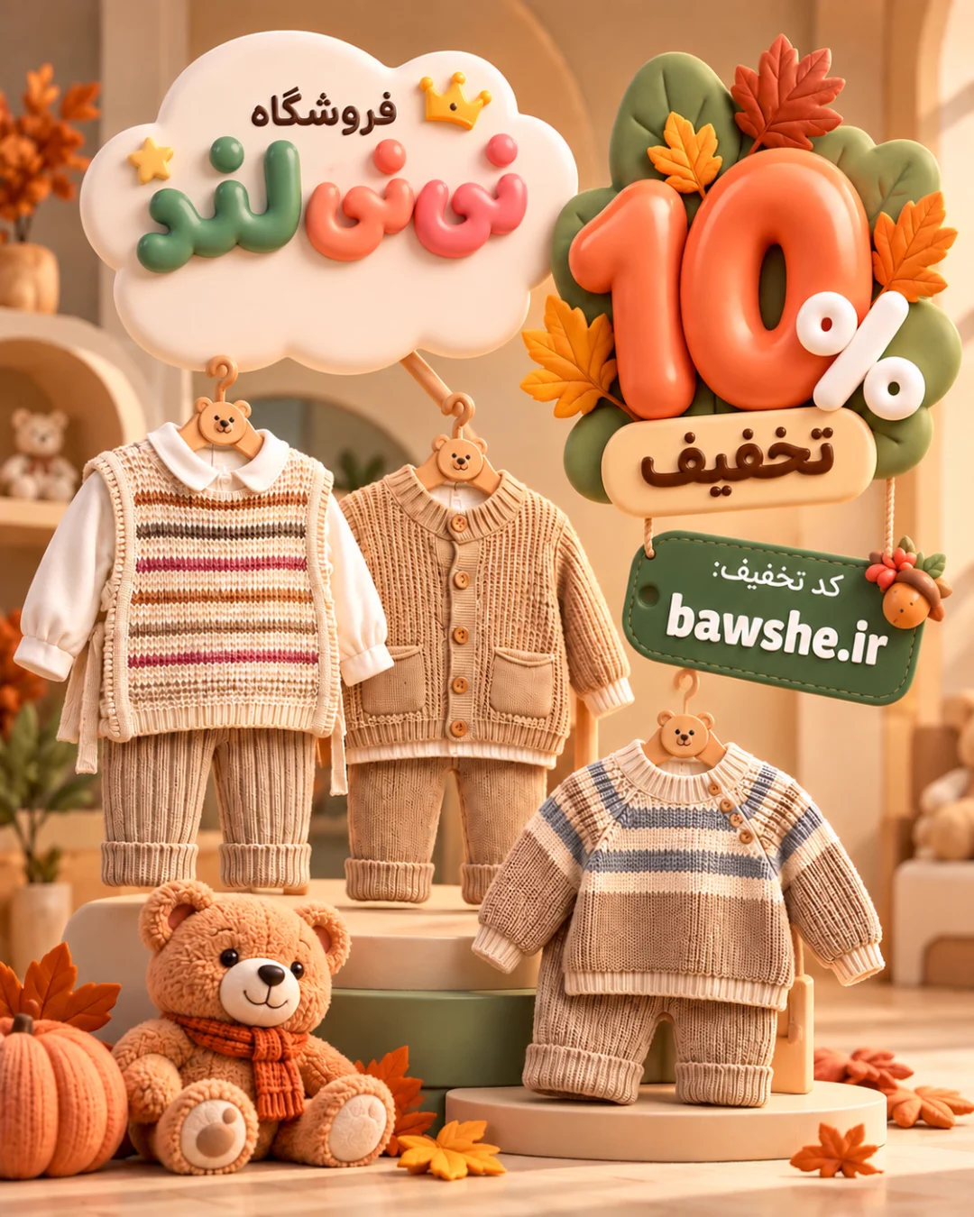 ۱۰٪تخفیف پوشاک پاییزه — سیسمونی نی‌نی لند